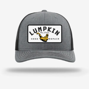 Heather black patch trucker hat